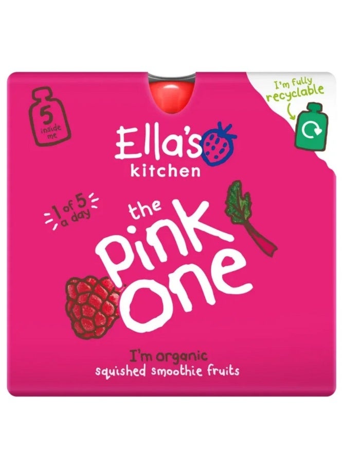 Ella’s kitchen Organic The Pink One Squished Smoothie Fruits 6+ Months 5X90G - Image 1